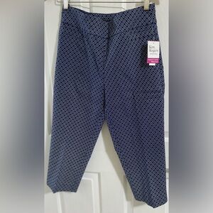 KIM ROGERS .. WOMENS Blue and White Patterned Trousers